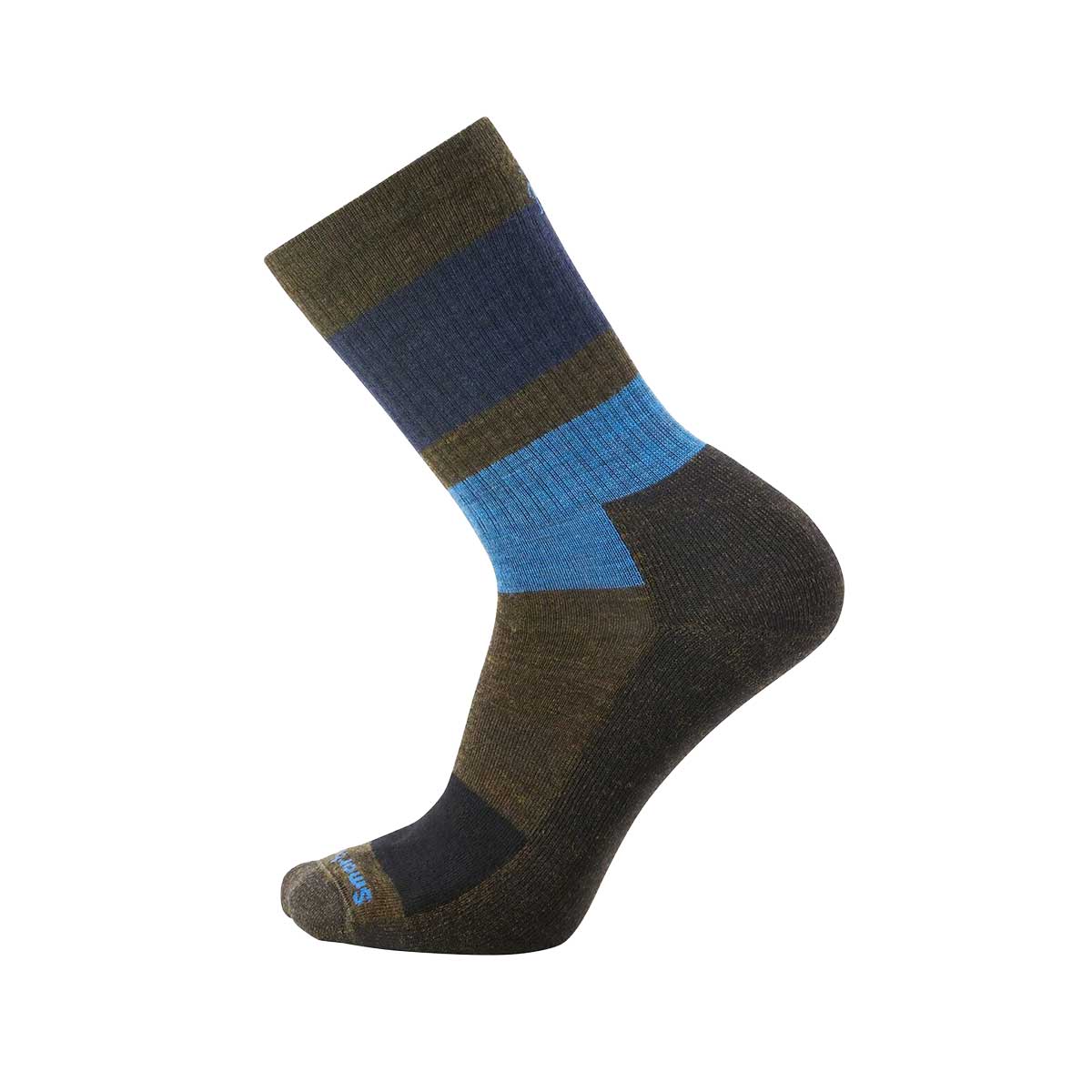 Smartwool Everyday Blocked Stripe Crew Sock Men's in Military Olive
